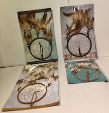 Set of 4 Handmade Dream Catcher w Feathers Wall Hanging Decoration Gift NEW 