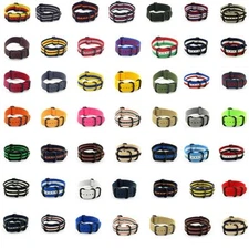 StrapsCo Nylon Military Watch Strap Band w/ Heavy Duty Matte Black Rings