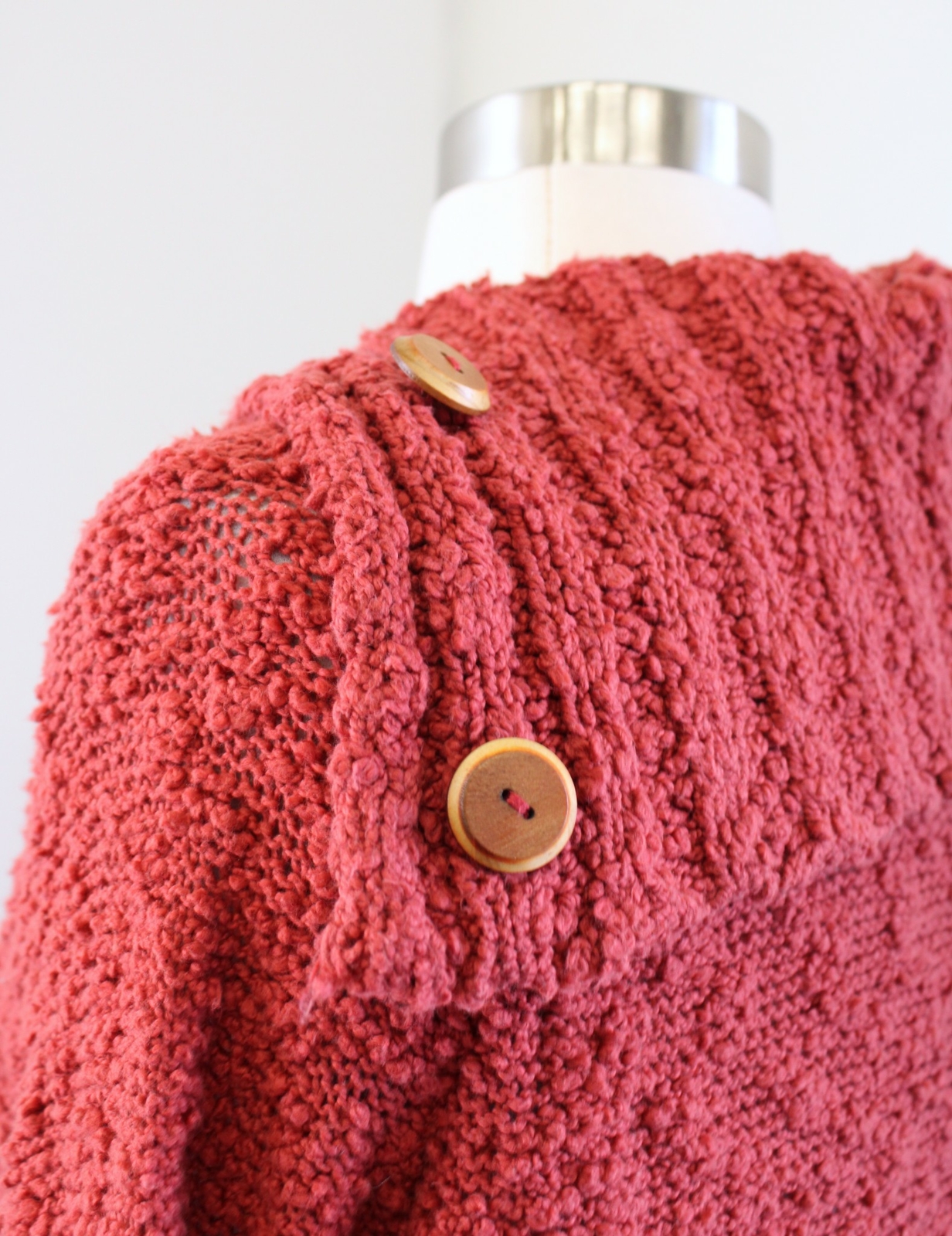 Moth Anthropologie Rust Cable Knit Button Cowl Ne… - image 7