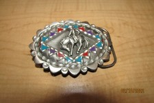 belt buckle cowboy on bronco solid fine perter 1996 gap