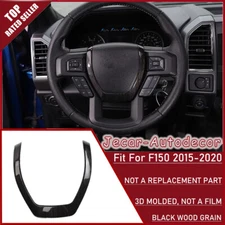 Black Wood Inner Steering Wheel Center Molded Cover Trim For Ford F150 2015-2020