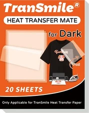 Heat Transfer Mate for Dark T Shirts Transfer Paper 20 Sheets 8.5"x11" Clear ...
