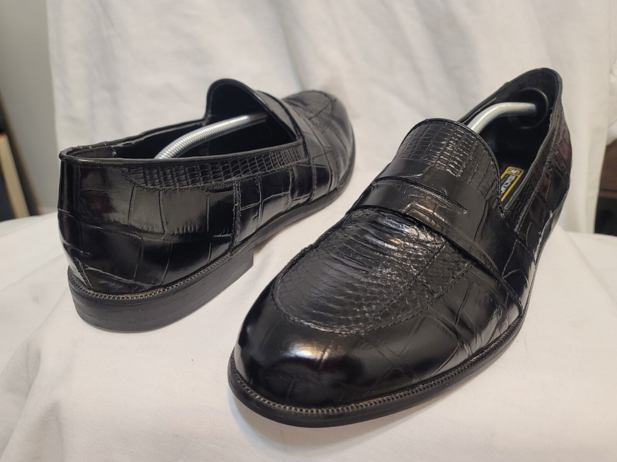 Stacy Adams Serafino Genuine Snake/ Leather Loafers Black Sz 13 M Stacy Adams Serafino Genuine Snake/ Leather Loafers Black Sz  main image 4