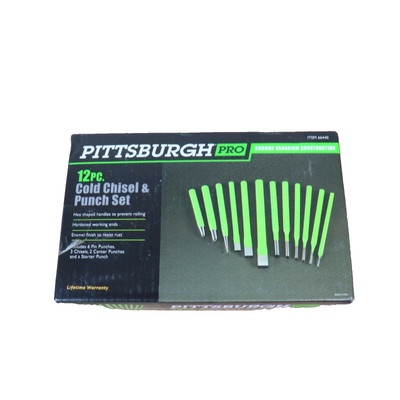 Pittsburgh 12pc Cold Chisel & Punch Set w/Hex Shaped Handles #66440
