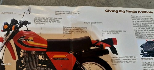 Vintage 1979 Honda XL500S Bike Original Motorcycle Dealership Brochure - Picture 2 of 4