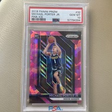 2018-19 Panini Prizm Michael Porter Jr. Pink Ice Prizm Rookie RC #32 PSA 10🔥📈