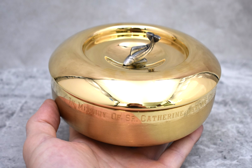 Bajo coborio con cubierta, ligeramente usado pero limpio, chapado en oro (CU251) chalice co - Imagen 10 de 14