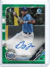 2019 Bowman Chrome GREG JONES GREEN REFRACTOR 1ST PROSPECT AUTO RC #28/99 RAYS!