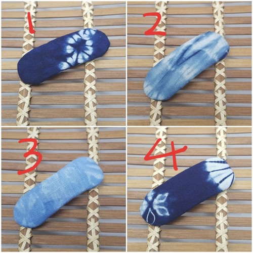 Batik Snap Hair Clips Blue 3 x 1 in - Picture 2 of 8