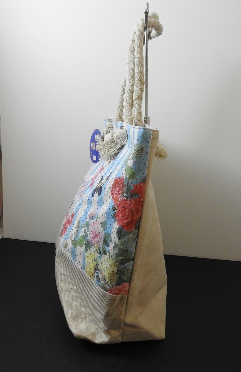 Aloha Multi Color Rhinestone Zip Top Satchel Tote Handbag Purse