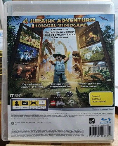 Lego Jurassic World ๐น PS3 NO BOOKLET (Sony PlayStation 3) Region Free ๐น - Picture 2 of 2