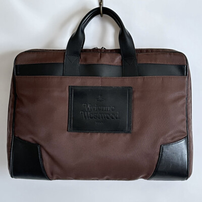 Vivienne Westwood Business Bag Men's Brown nylon leather 41
