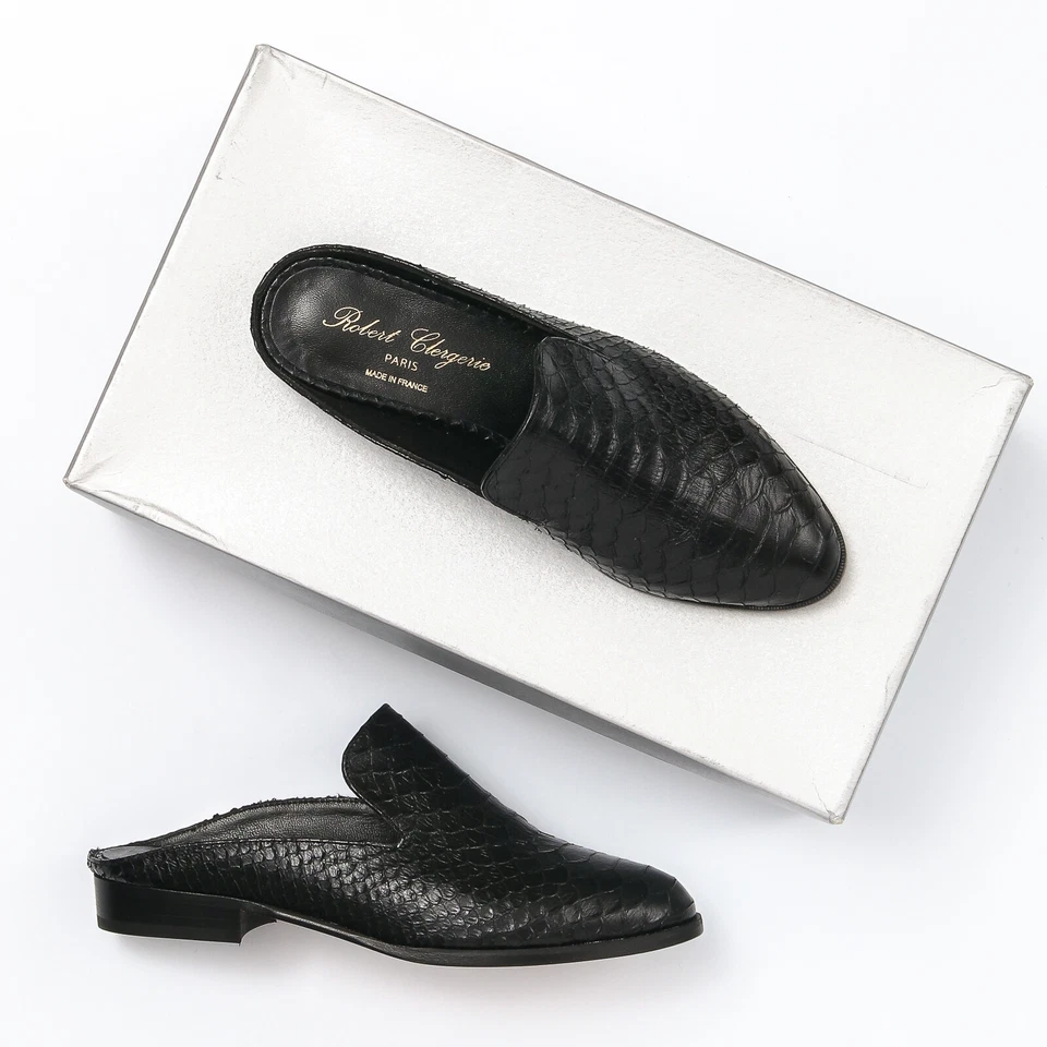 Mules Robert Clergerie Alice de cuero negro talla 36,5 EU (6 EE. UU.)