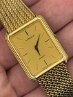 1985 Vintage Seiko Lassale Gold Stepped Bezel Octo Thin Tank Watch - 2F50 Quartz