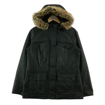 Barbour Parka Ellen Wax ciré Y2K LWX0746BK71 Winter Tartan Femme Taille M Noir # - Photo 1/4