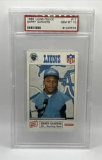 1989 Lions Police Barry Sanders RC Oscar Meyer Rookie Detroit Rookie PSA 10 GEM