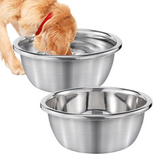 2Pcs 1.3 Gallons Food Grade Stainless Steel Large Dog Bowls