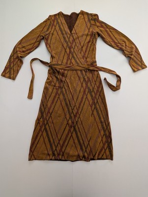 Ottod Ame Wrap Dress Italy Geometric Viscose Blend XS Anthropologie Style