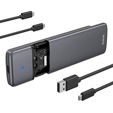 10Gbps M.2 NVMe SATA SSD Enclosure Adapter, Tool-Free Case Gray