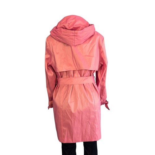 Samuel Dong Womens Vintage Pink Belted Raincoat Size Large - Picture 7 of 11
