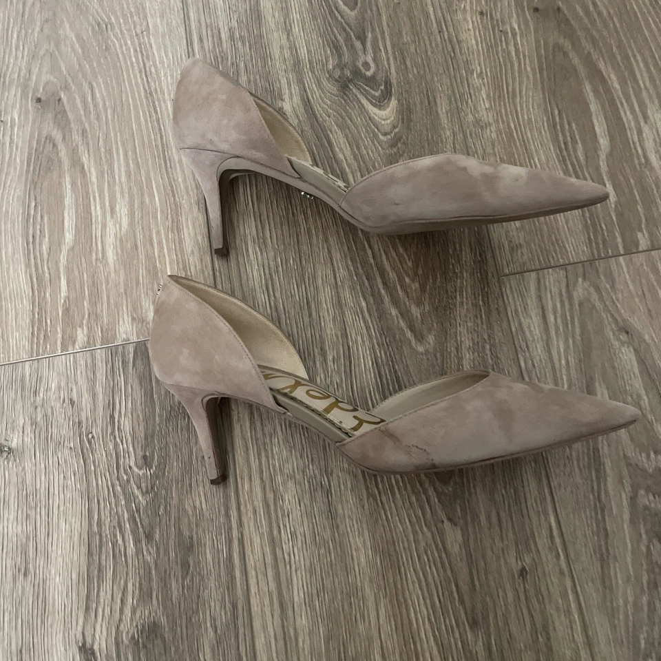 Salto pontudo Sam Edelman Jaina tamanho 10 camurça marrom - Imagem 2 de 4