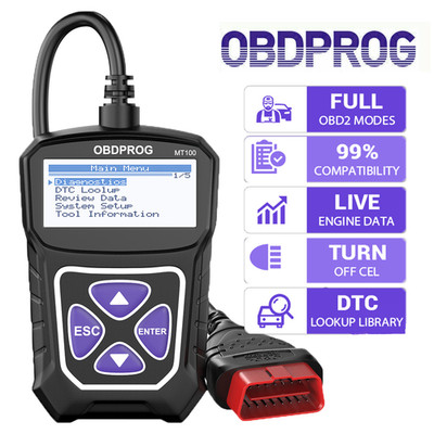 OBDPROG MT100 OBD2 Scanner Check Engine Fault Car Auto Diagnostic Code Reader