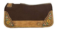 Klassy Cowgirl 28" x 30" Barrel Style Felt Saddle Pad w/ Painted Feather 