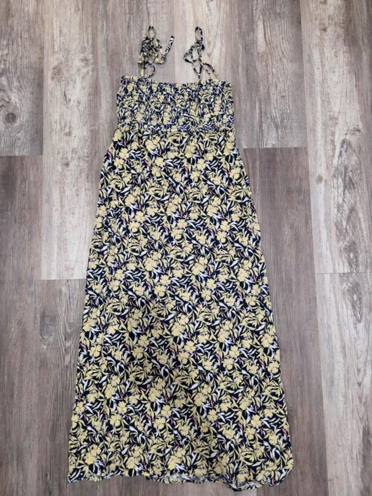 Yellow Blue Uniqlo Maxi Woman's Dress Size Small