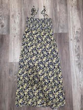 Yellow Blue Uniqlo Maxi Woman's Dress Size Small
