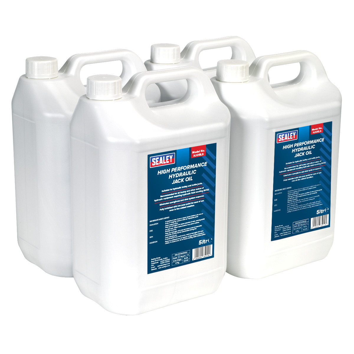 Sealey Hydraulic Oil For Trolley & Bottle Jacks 20 Litres - 4 x 5 Litres HJO/5L