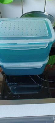2 LocknLock Frischhaltedosen mit Siebeinsatz je 2,4L capriblau