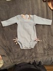 RuffleButts Baby Girls One Piece Swimsuit 6-12 Months, Long Sleeve Seersucker — photo 1