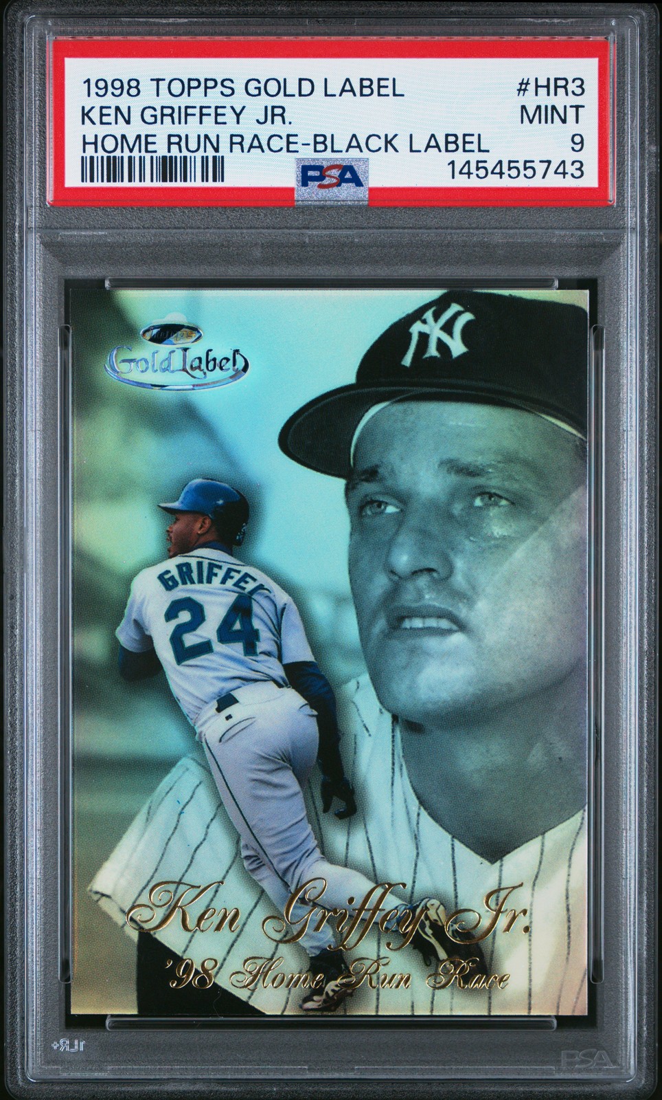 1998 Topps Gold Label Home Run Race #HR3 Ken Griffey Jr. Black Label MINT PSA 9 view 1