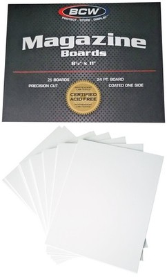 10 BCW 8.5'' x 11'' Magazine Size Backing Boards Storage White Backer 24pt 8-1/2