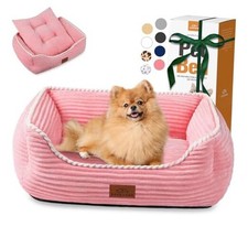 Orthopedic Dog Bed for Dogs,Dog Sofa Beds Supportive Foam Pet Couch Pink Medium