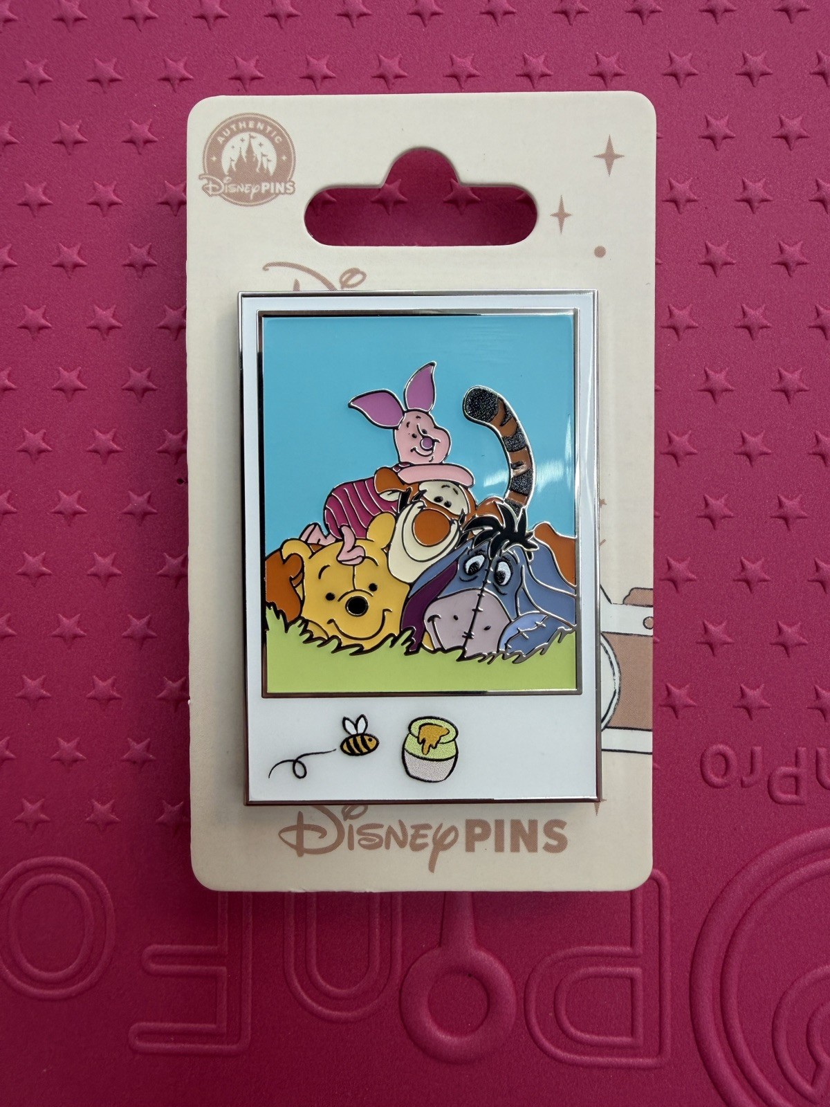 Disneyland Paris Winnie the Pooh Eeyore Tigger Piglet Polaroid Picture Pin