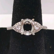 Semi Mount Ring Setting 9x7mm Oval Stone Size 6