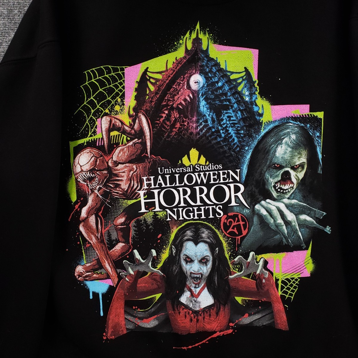 Universal Studios Hoodie Mens 2XL XXL Black Halloween Horror