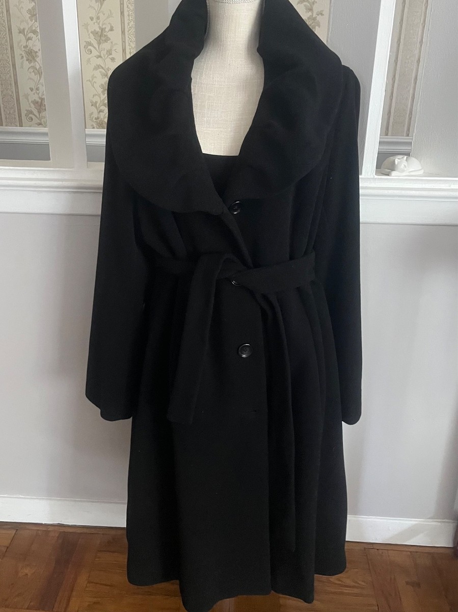 Calvin Klein Coat Women's size 18 Wool Blend Belted Shawl Collar
