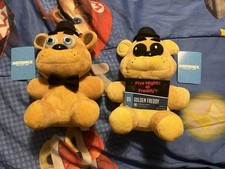 Official Sanshee Five Nights At Freddy s FNAF Golden Freddy And Freddy Plush Lot