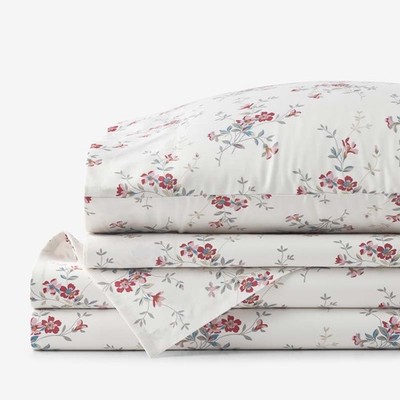  New! VILLA D ASCOLI Rupa Premium Smooth Sateen Bed Sheet Set - Cream Multi
