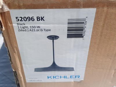 Kichler 52096BK Elias 22'' Black Pendant/Semi-Flush Ceiling Fixture