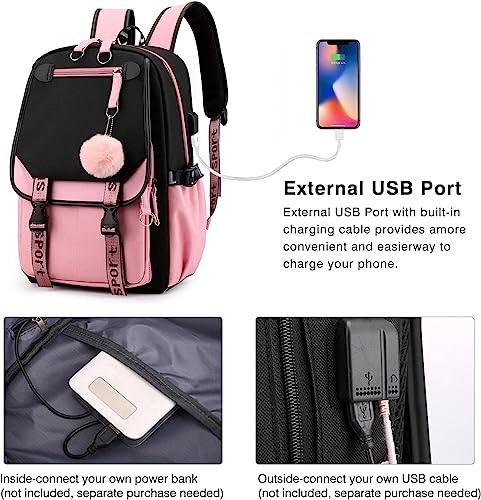 Girls Backpack Middle School Students Bookbag,School Backpack with Blackpink - 第 4/8 張圖片