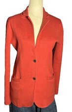 J Crew Knit School Sweater Blazer Size XS Orange Brown Dark Academia Office