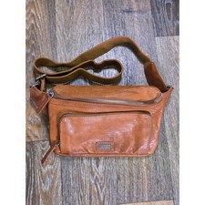 Spikes & Sparrow Brown Genuine Leather Waist Bag Crossbody Fanny Pack Mens
