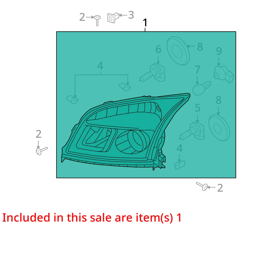 Lámpara de faros izquierda OEM Mercury Sable Driver 2008-2009 DEP9L Foto 2 de 3