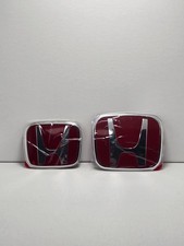 2pcs Front Rear Badge Red H Emblem Logo For Honda Accord