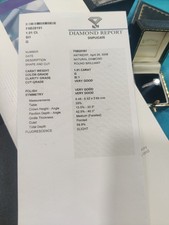 Platinum diamond engagement ring certificated round brilliant 1.01 Ct colour G