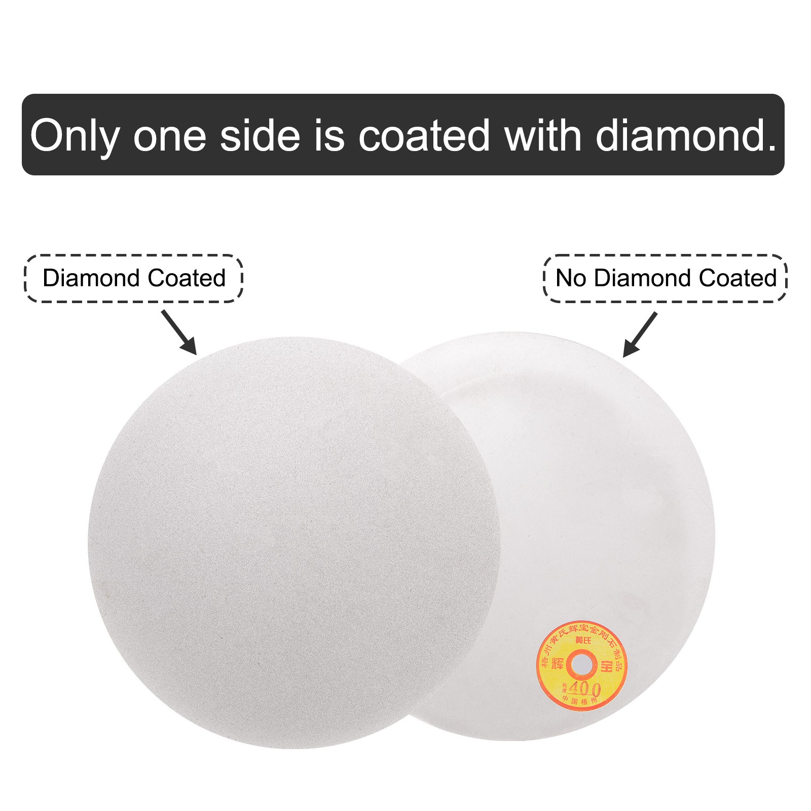 Diamond Sanding Grinding Disc 12" Grit 400 No Center Hole Flat Lap Wheel Disk