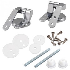 1 Pair Non-Universal Zinc Alloy Toilet Seat Hinge Mountings with Bolts Screw ...
